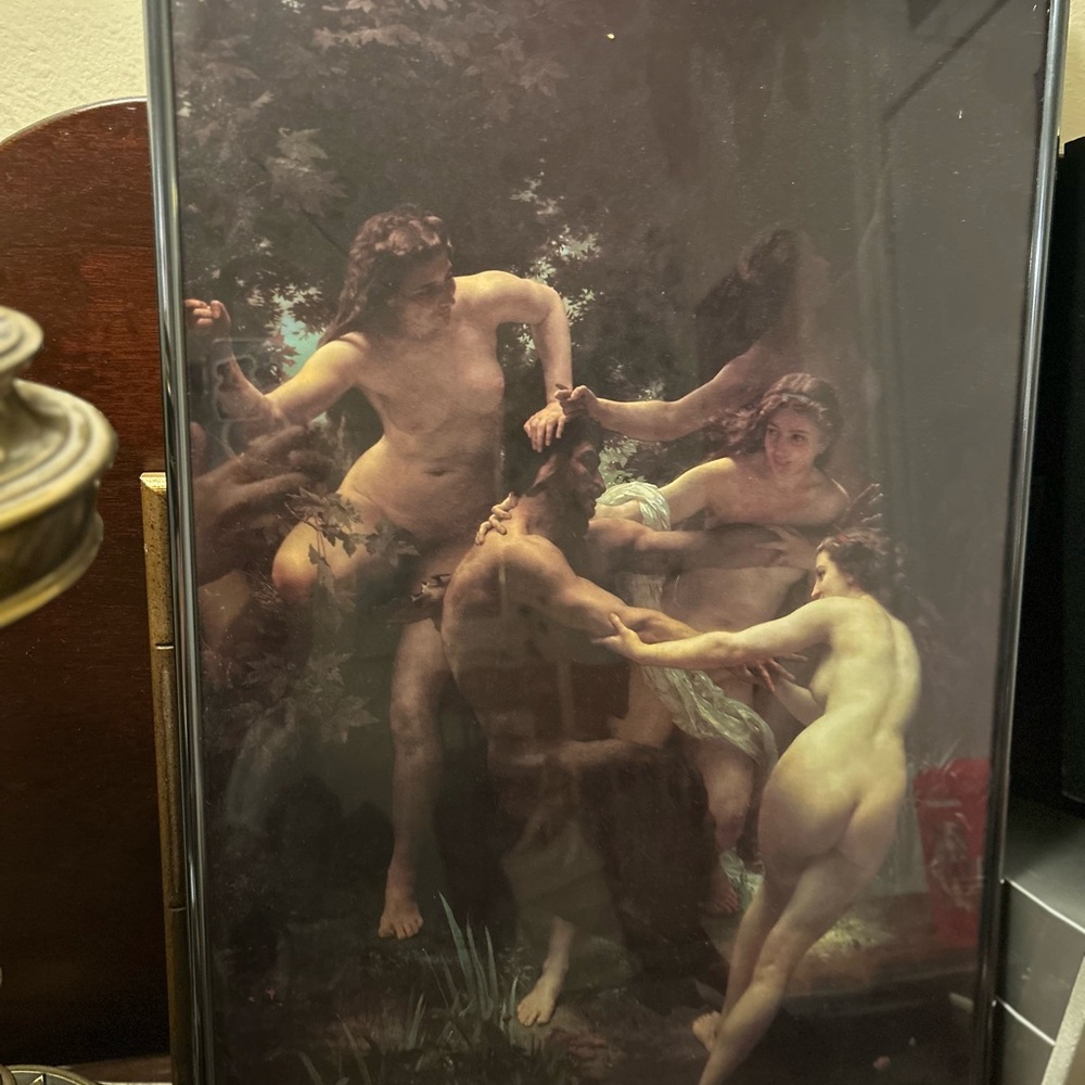 Bouguereau’s Nymphs and Satyr Professionally Framed